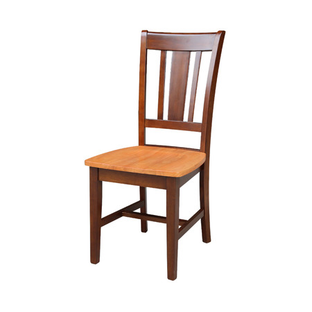 INTERNATIONAL CONCEPTS Set of 2 San Remo Splatback Chairs, Cinnamon/Espresso C58-10P
